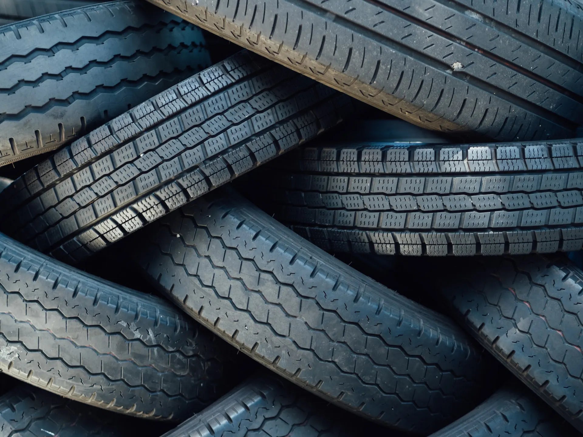 Stack of aesthetic worn tyres